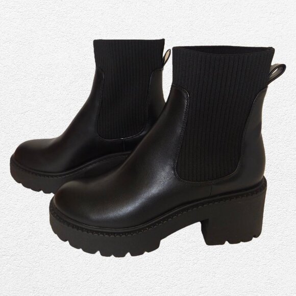 NWOT Madden Girl Women’s Black Thrash Pull On Chelsea Boots - 7.5 - Picture 7 of 12